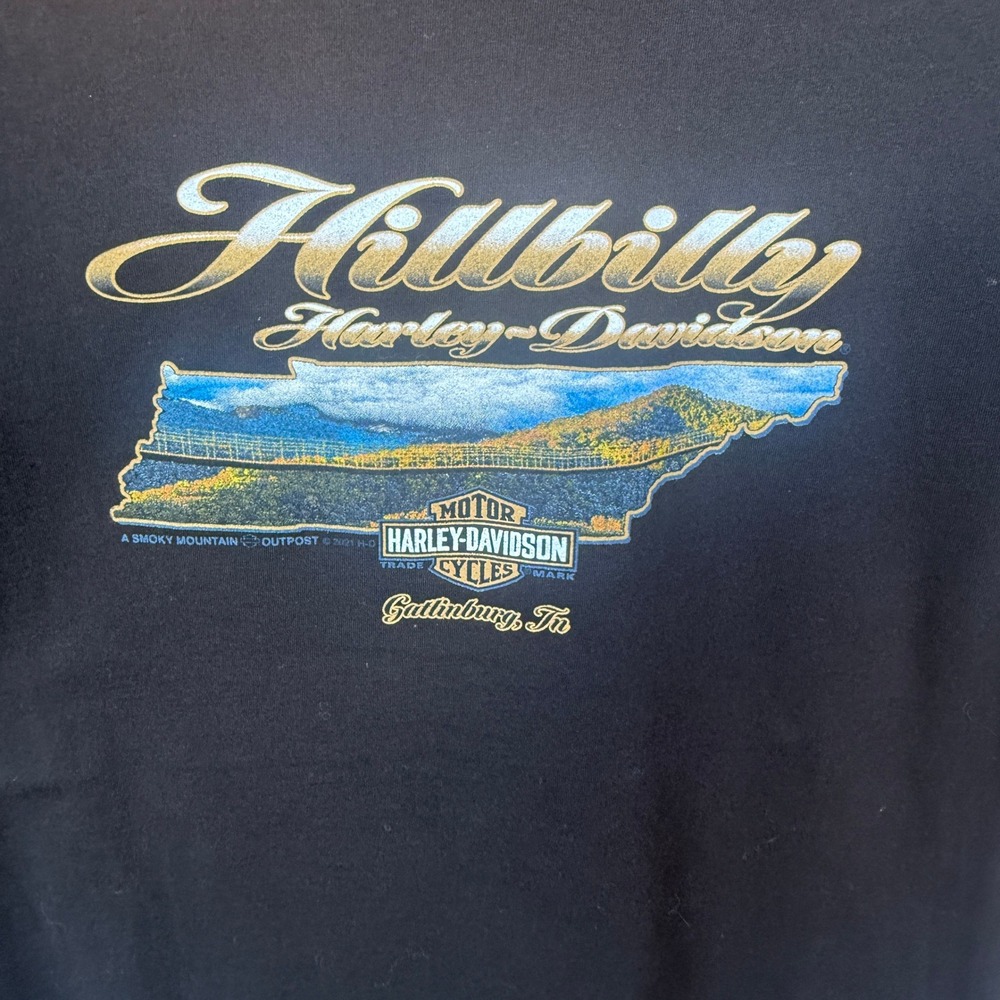 Harley Davidson Hillbilly Graphic Tee Shirt Smoky Mountains Motorcycle‎ T Shirt - Picture 5 of 6